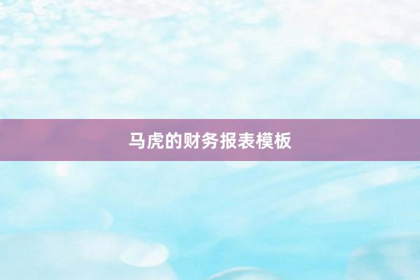马虎的财务报表模板